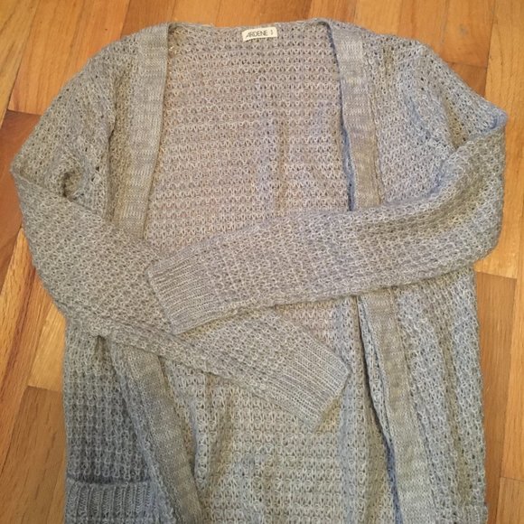 Grey knit long cardigan/house robe - Picture 1 of 2